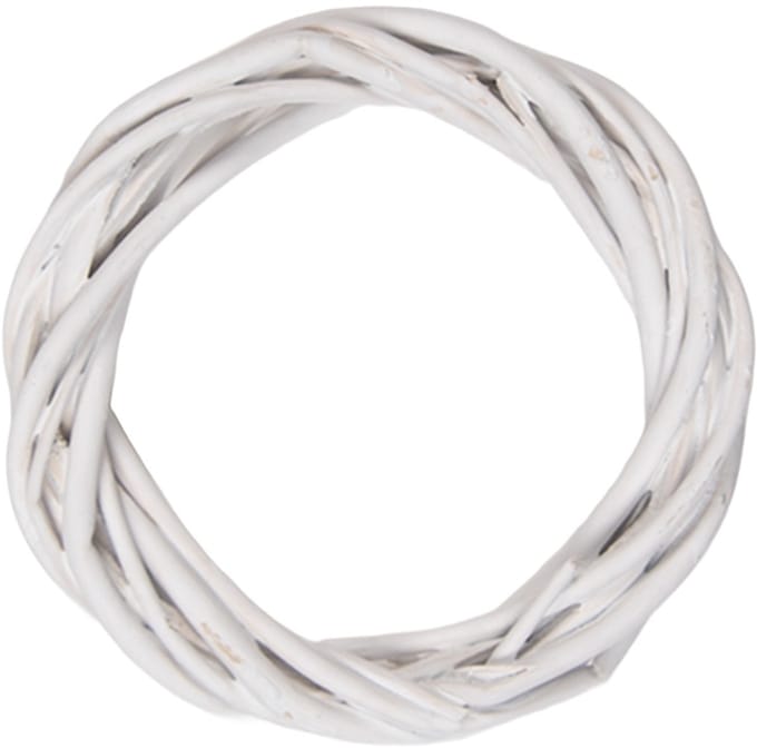 Clayre & Eef Krans Ø 10x2 cm Wit Rotan