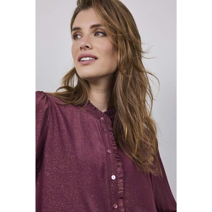 Blouse Lilly shimmer Red mahogany