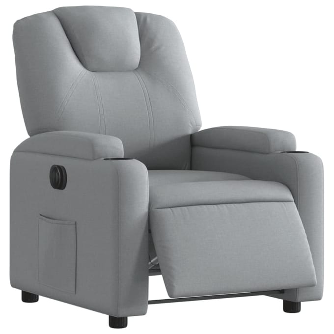 vidaXL - Fauteuil - elektrisch - verstelbaar - stof - lichtgrijs