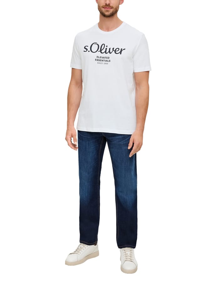 regular fit T-shirt van puur katoen model 'BASIC TEE BIG LOGO'