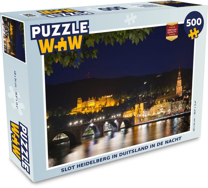 Puzzel Heidelberg - Nacht - Verlichting - Legpuzzel - Puzzel 500 stukjes