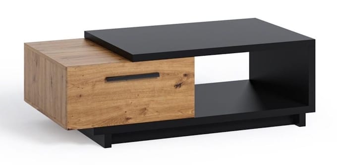 Meubella - Salontafel Incala - Eiken - Zwart - 120 cm