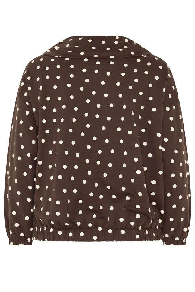 Limited Collection Bruine Hoodie Met Stippen En Halve Rits Size 48