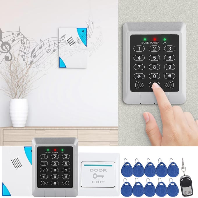 Kit de contrôle d'accès par clavier RFID, serrure de porte, carte EM 125 kHz pour entrée de porte white