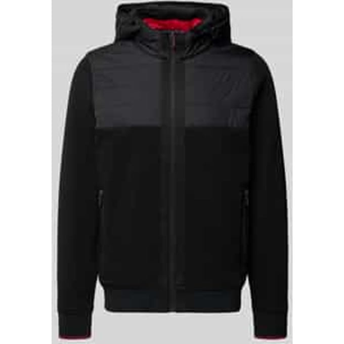 Regular fit sweatjack met gevoerde opstaande kraag