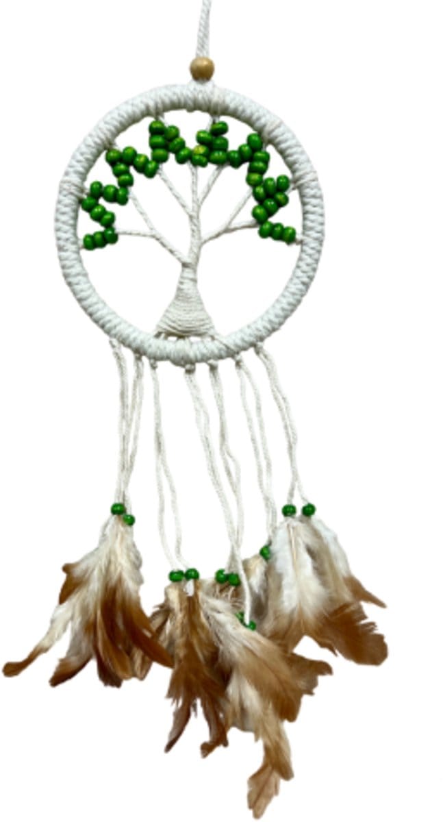 Dromenvanger - Tree of Life - groen - 12cm - Dreamcatcher