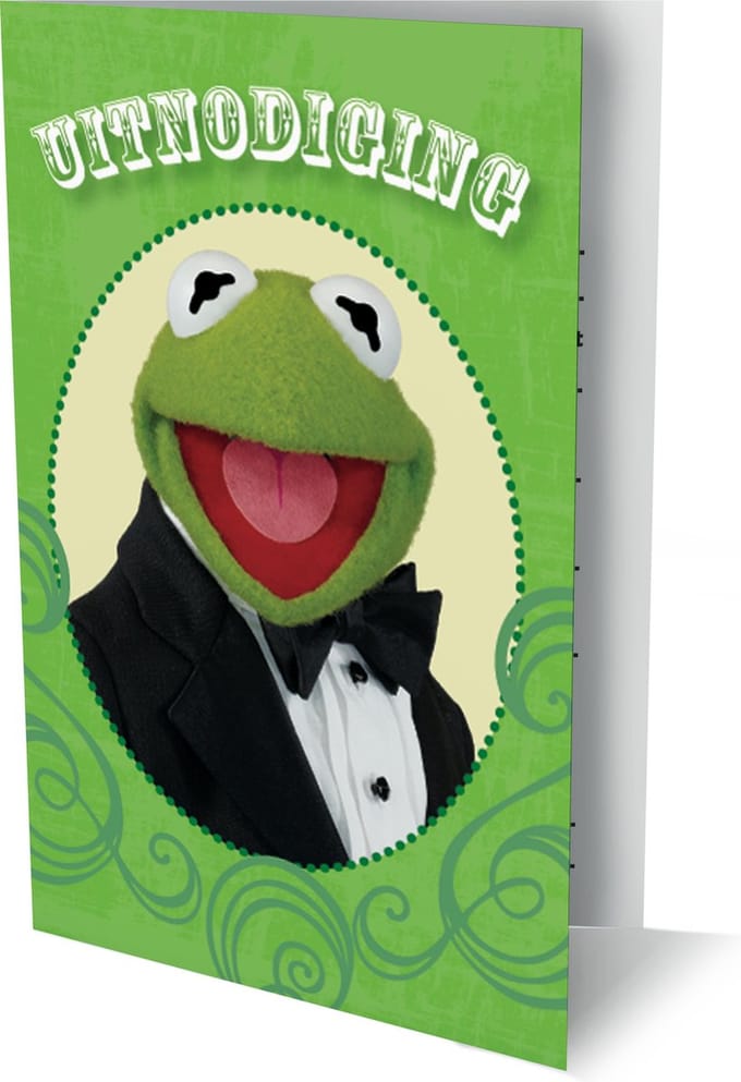Muppets - Kermit De Kikker - 6 Dubbele Uitnodigingen Met Envelop