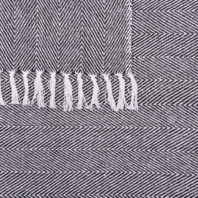 TANGIER - Plaid - Zwart - 130 x 160 cm - Katoen