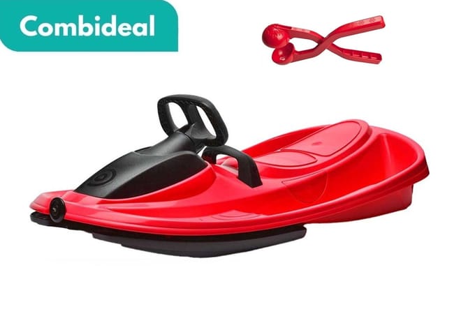 Tuilana ®- Sneeuwslee - Bobslee - Stratos - Rood- Extra stevig - Met GRATIS sneeuwbalgrijper