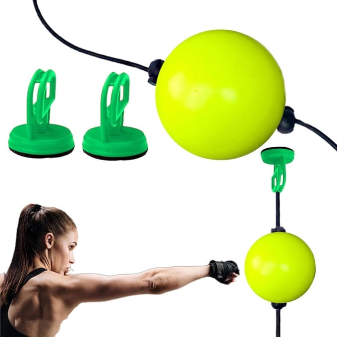 Boksbal Set - Reactie Tas - Balans Oefenen - Zuignap Installatie - 10 cm Bal - Verpakt