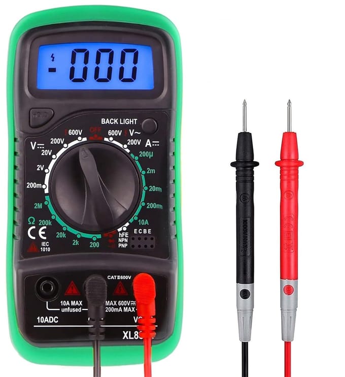 Digitale Multimeter - Stroom Tester - Elektrische Tests - Met Achtergrondverlichting - Compact Ontwerp - Groen