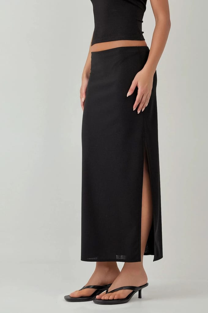 Lage Taille Maxi Rok