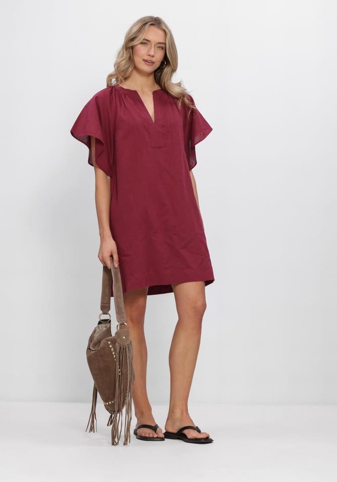 Notre-V Nv-hennette Dames - Jurk - Bordeaux - Maat XS