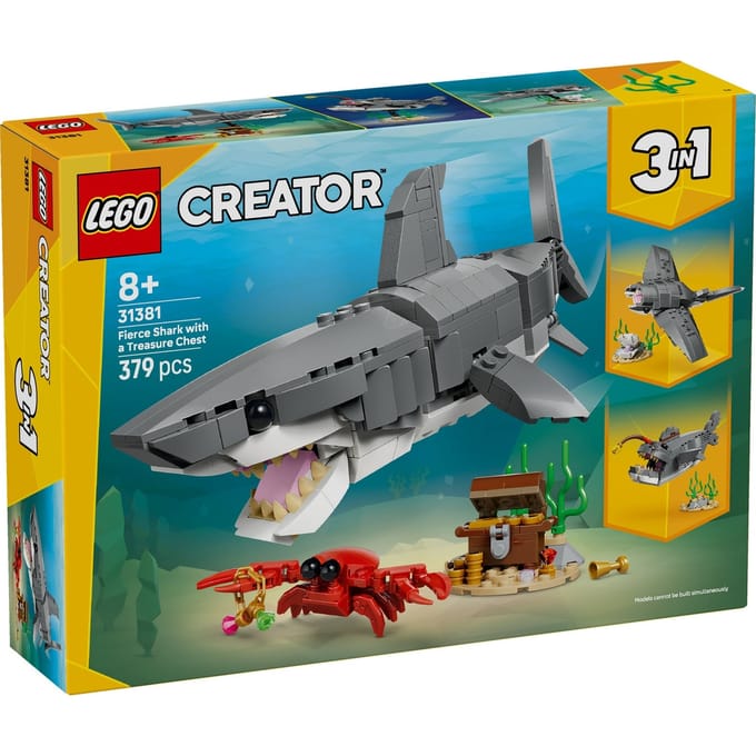 LEGO Creator 3in1 Fierce Shark with a Treasure Chest 31381