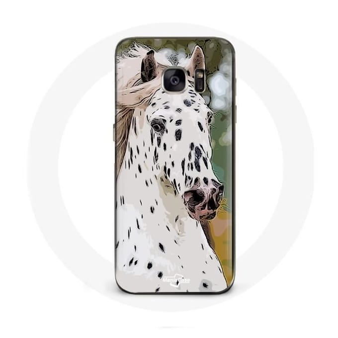 Coque pour samsung galaxy S6 edge Appaloosa Cheval blanc