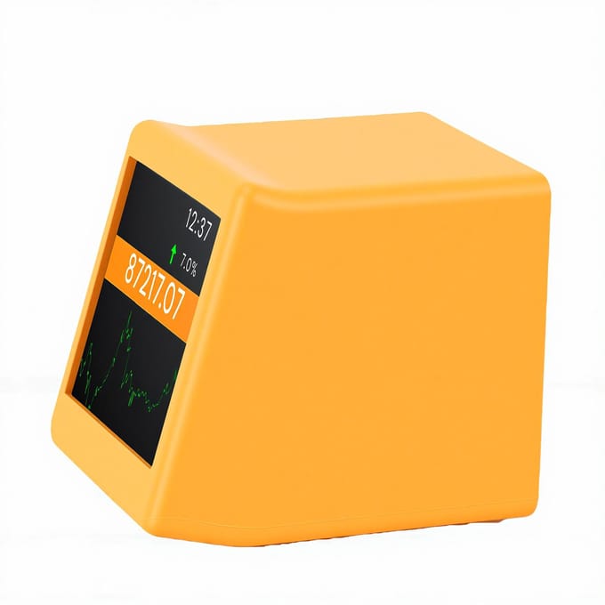 Ticker de Prix Bitcoin pour Bureau 1,54 Pouce 2,4G Type C Ticker d'Affichage Crypto BTC en Temps Réel pour la Maison orange