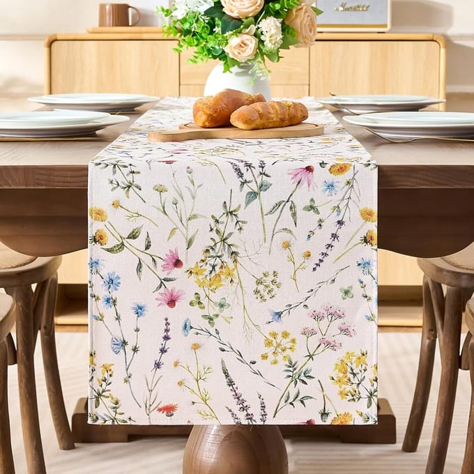Tafelloper 40 x 100 cm lentebloemen en planten