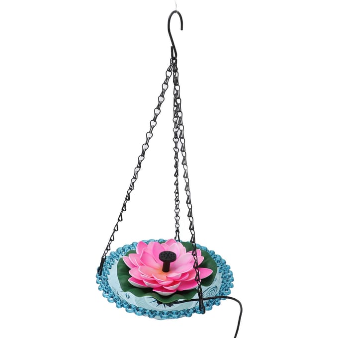 Hangend Vogelbad met Zonnefonteinpomp Multifunctioneel Bekken Zonne-energie Waterfonteinpomp white