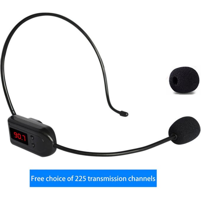Draagbare FM Draadloze Headset Microfoon Handsfree Megafoon Microfoon voor Onderwijs Lezingen Vergaderingen zwart
