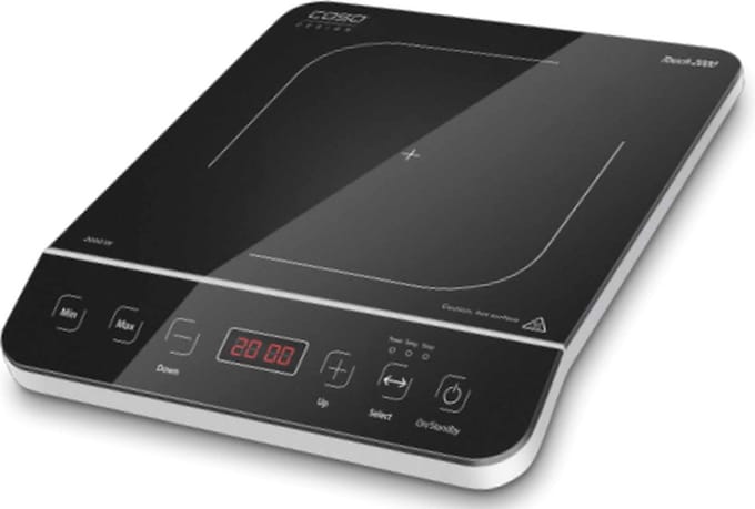 CASO Touch 2000 Enkel Inductiekookplaat – 2000W – Sensor Touch Bedienung – Timer – Oververhittingsbescherming – Zwart Glaskeramiek – Compact