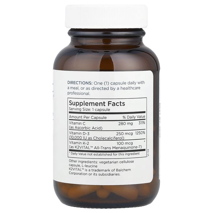 Bevat Vitamine D-3 en Vitamine K2 Mk-7, 60 Capsules