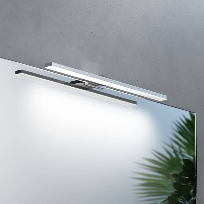 MCJ LED spiegellamp Triga IP44, chroom, 40cm, 4.000K