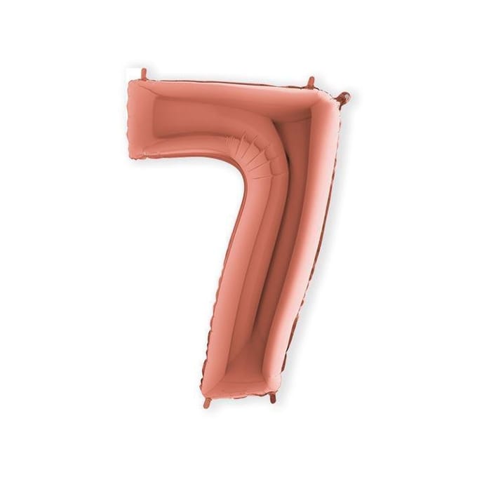 Folieballon Helium- en Luchtvulling - Rosé Goud - Cijfer 7 - 100 cm
