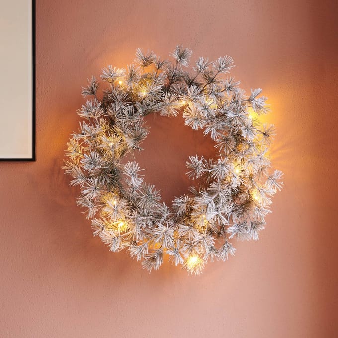 Sirius LED krans Alfi, groen/sneeuw, Ø 45 cm