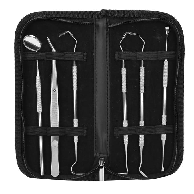 6pcs  set Dental Tartar Scaler Teeth Pick Spatula Dental Instruments Dentist Oral Care Tools gray