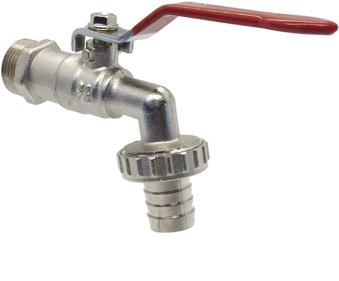 Control Eenvoudige tuinkraan 3/4" - 1", chroom, 14 x 8 x 1,5 cm