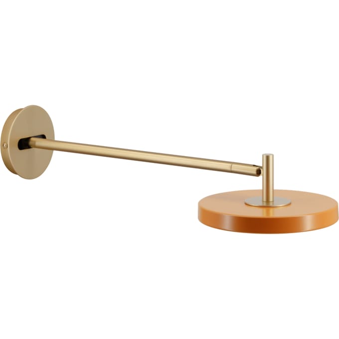 UMAGE LED wandlamp Asteria Long, oranje/messing, stekker