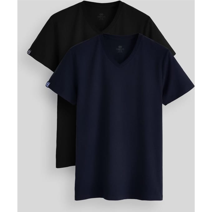 Heren Katoen Elastaan V-Hals T-Shirt