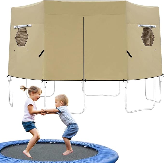 Trampoline Tent - Zonnedak Afdekking - Buiten Ontspanning - Waterdicht Scheurvast - Tot 3 Meter - Zwart