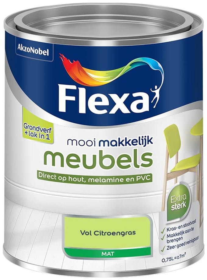 Flexa - Mooi Makkelijk Meubels Mat - Vol Citroengras - Mengverf - 750 Ml