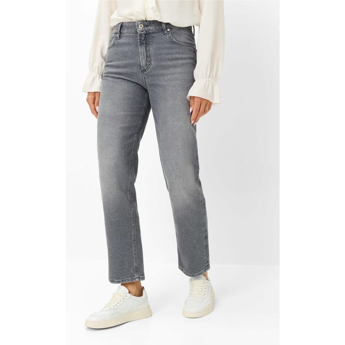 Brax Dames Jeans  Style MADISON S USED LIGHT GREY, denim lichtgrijs, maat 32