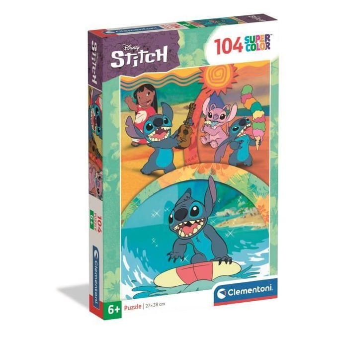 Clementoni - Stitch - Puzzles 104 Pieces Super - Puzzle enfant - Des 6 ans - 38x27cm