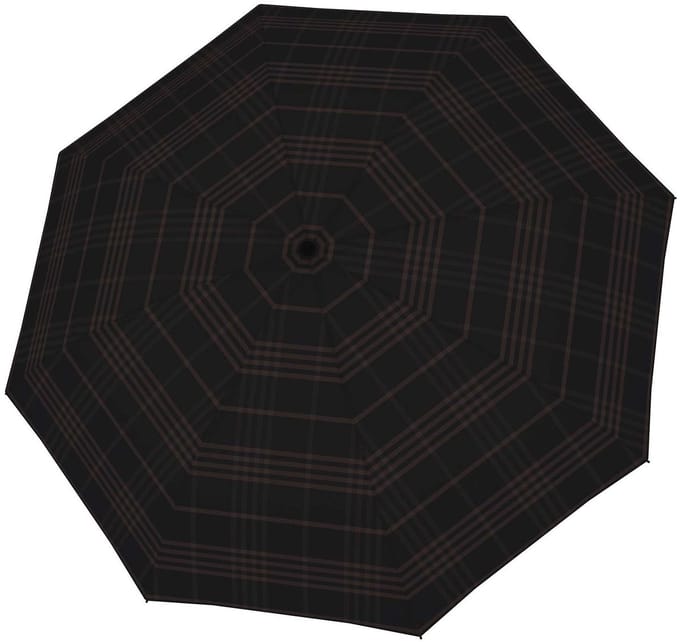 doppler paraplu Carbonsteel Long AC Karo Black / Grey zwart