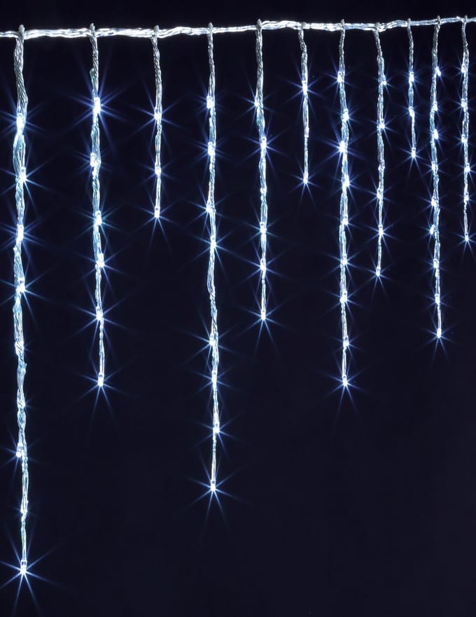 JJA - Buiten lichtgordijn 120 leds 200 cm sneeuwval effect