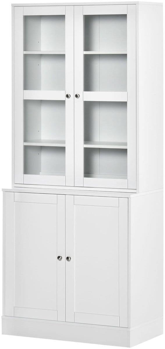 4goodz Boekenkast met open en dichte vakken 40x76x178 cm - Wit