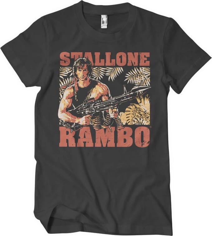 Rambo Heren Tshirt -S- Djungle Zwart