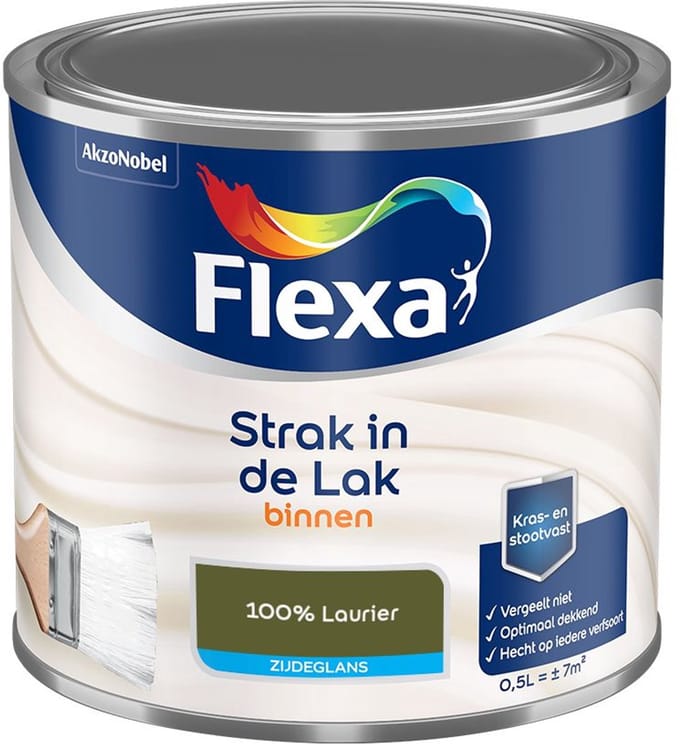 Flexa - Strak In De Lak Binnenlak Zijdeglans - 100% Laurier - Mengverf - 500 Ml
