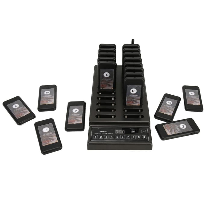 Téléavertisseurs de restaurant, système de téléavertisseur pour camion de restauration, 20 bips de commande pour restaurant, église EU Plug black