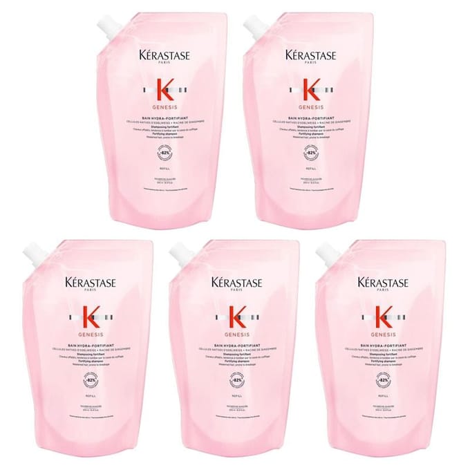 5x Kérastase Genesis Bain Hydra-Fortifiant Refill 500ml