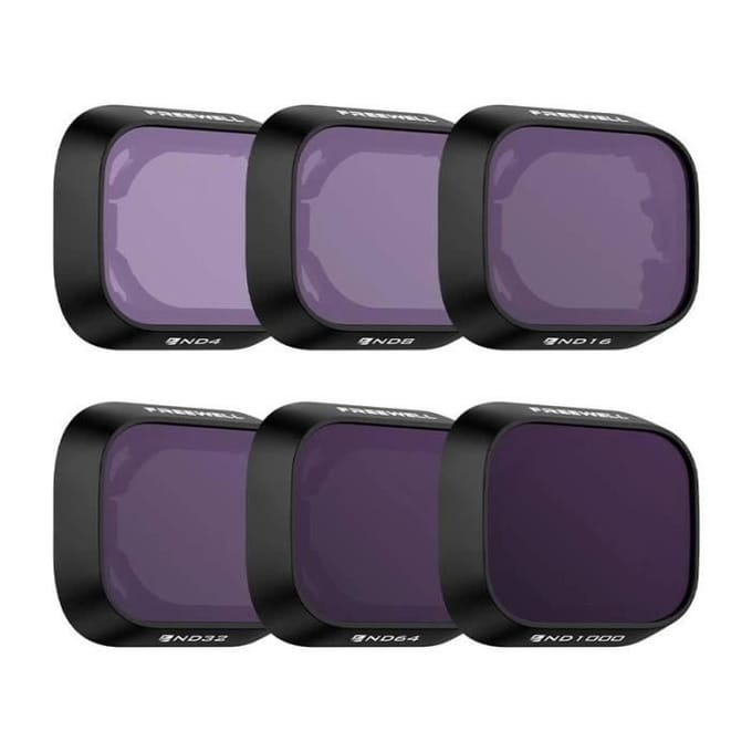 Freewell 6-pack ND-filters, ND4, ND8, ND16, ND32, ND64, ND1000 filter compatibel met DJI Mini 3 en Mini 3 Pro camera-accessoires