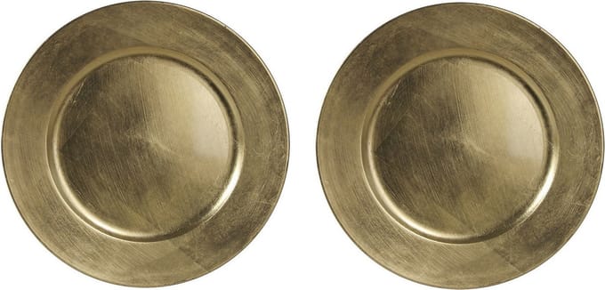 Othmar Decorations Diner onderborden - 8x - goud - 33 cm - kunststof