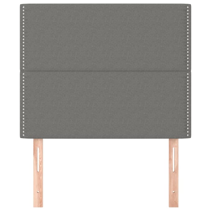 vidaXL - Hoofdbord - donkergrijs - 100x5x118/128 - cm - Stof