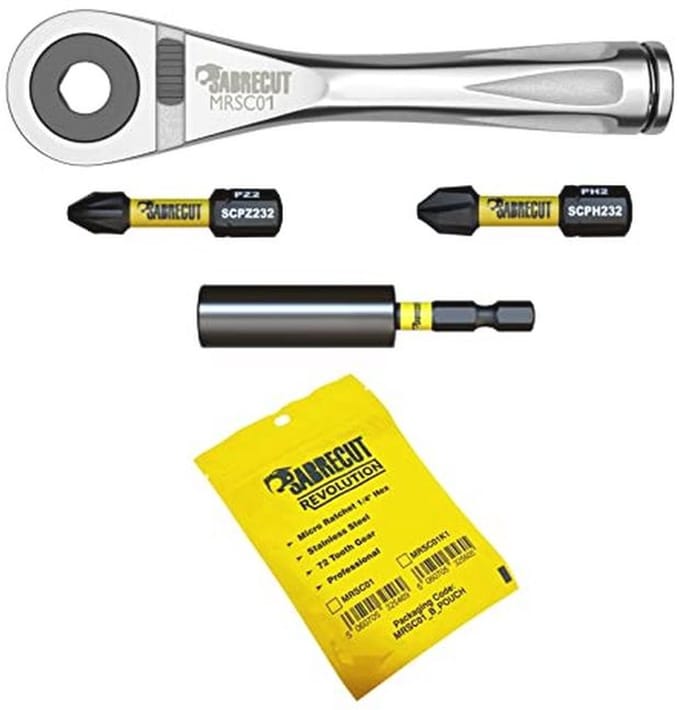 Professionele 4-delige Mini Micro Ratchet Set met Slagbits en Magnetische Bithouder