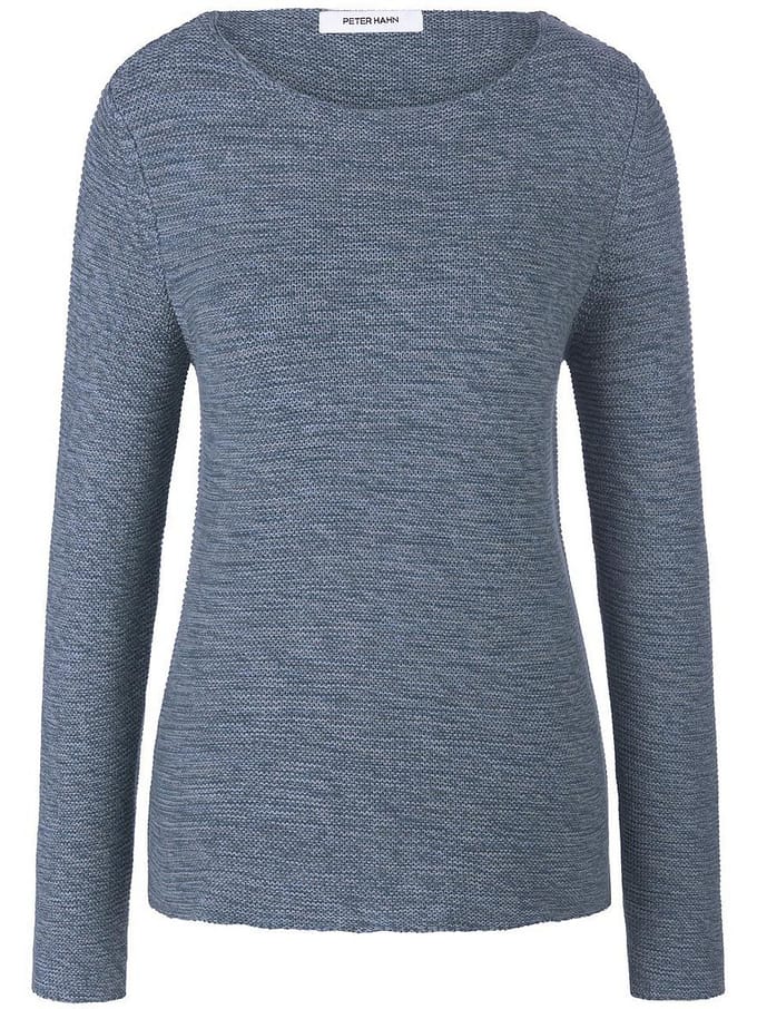 Trui 100% katoen ronde hals Van Peter Hahn blauw