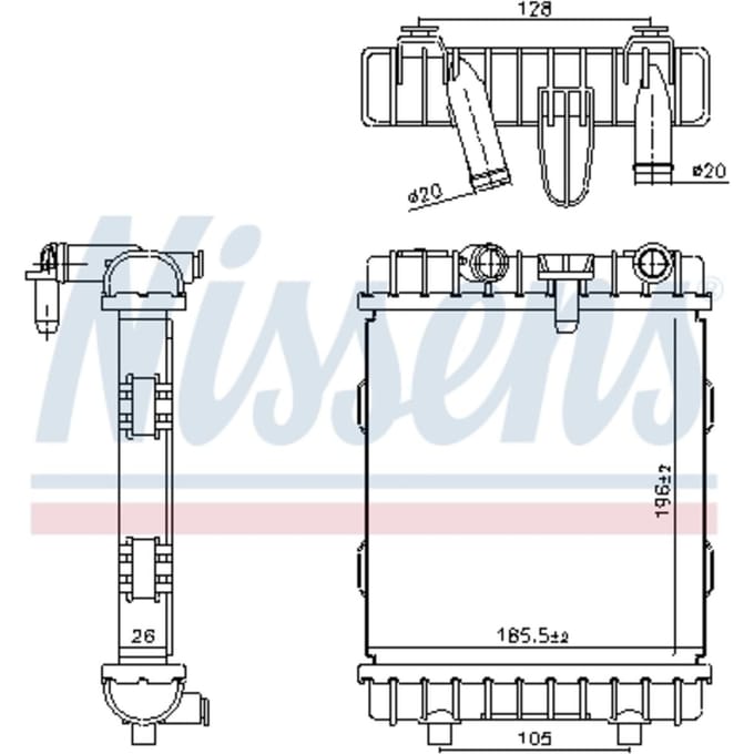 Radiator, motorkoeling NISSENS 606641