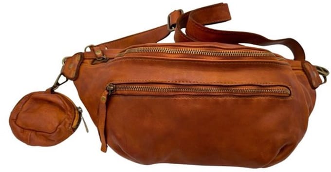 Sac Banane Cuir Gewassen Giulia Kameel
